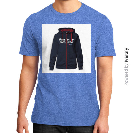 District T-Shirt (on man) Heather blue printify-dev-2