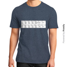 District T-Shirt (on man) Heather navy printify-dev-2