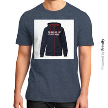 District T-Shirt (on man) Heather navy printify-dev-2