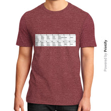 District T-Shirt (on man) Heather red printify-dev-2