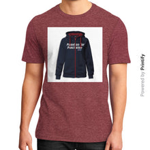District T-Shirt (on man) Heather red printify-dev-2