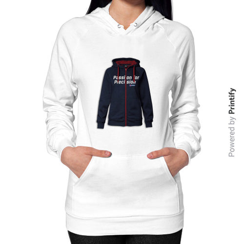 Hoodie (on woman) White printify-dev-2