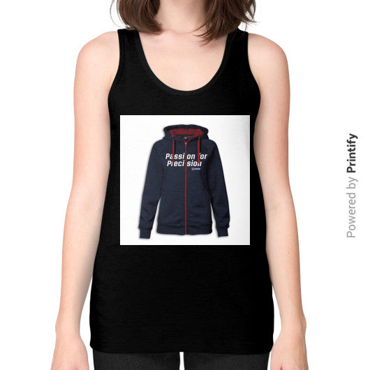Unisex Fine Jersey Tank (on woman) Black printify-dev-2