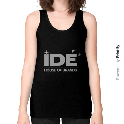 Unisex Fine Jersey Tank (on woman) Black printify-dev-2