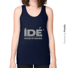 Unisex Fine Jersey Tank (on woman) Navy printify-dev-2
