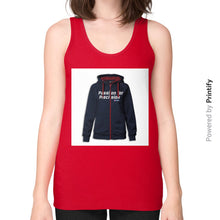 Unisex Fine Jersey Tank (on woman) Red printify-dev-2