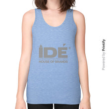 Unisex Fine Jersey Tank (on woman) Tri-Blend Blue printify-dev-2