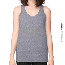 Unisex Fine Jersey Tank (on woman) Tri-Blend Grey printify-dev-2