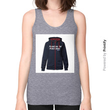 Unisex Fine Jersey Tank (on woman) Tri-Blend Grey printify-dev-2
