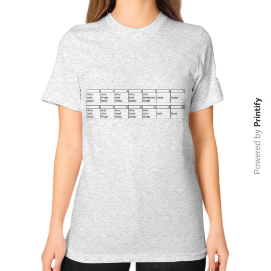 Unisex T-Shirt (on woman) Ash grey printify-dev-2