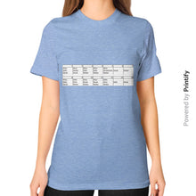 Unisex T-Shirt (on woman) Tri-Blend Blue printify-dev-2
