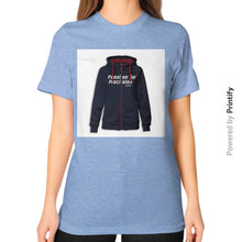 Unisex T-Shirt (on woman) Tri-Blend Blue printify-dev-2