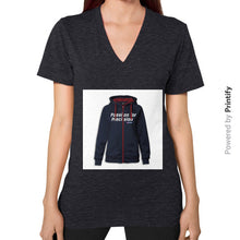 V-Neck (on woman) Tri-Blend Black printify-dev-2