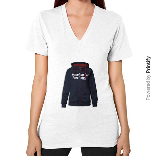V-Neck (on woman) White printify-dev-2