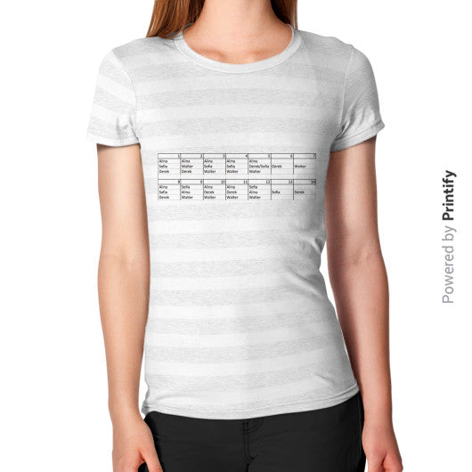 Women's T-Shirt Ash White Stripe printify-dev-2