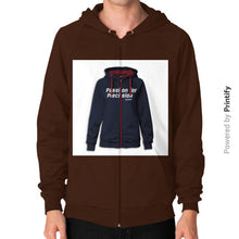 Zip Hoodie (on man) Brown printify-dev-2