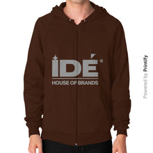 Zip Hoodie (on man) Brown printify-dev-2