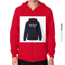 Zip Hoodie (on man) Red printify-dev-2