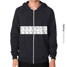 Zip Hoodie (on man) Tri-Blend Black printify-dev-2