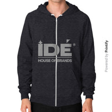 Zip Hoodie (on man) Tri-Blend Black printify-dev-2
