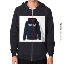 Zip Hoodie (on man) Tri-Blend Black printify-dev-2