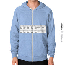 Zip Hoodie (on man) Tri-Blend Blue printify-dev-2