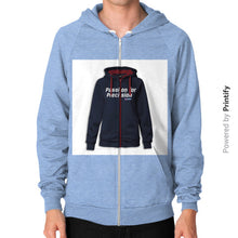 Zip Hoodie (on man) Tri-Blend Blue printify-dev-2