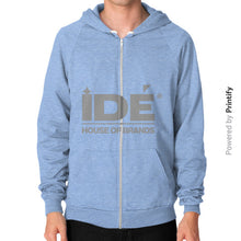 Zip Hoodie (on man) Tri-Blend Blue printify-dev-2