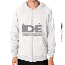 Zip Hoodie (on man) Tri-Blend Oatmeal printify-dev-2