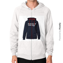 Zip Hoodie (on man) Tri-Blend Oatmeal printify-dev-2