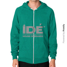 Zip Hoodie (on man) Tri-Blend Vintage Green printify-dev-2