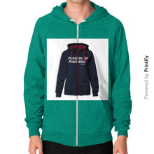 Zip Hoodie (on man) Tri-Blend Vintage Green printify-dev-2
