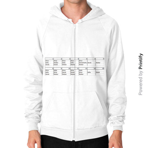Zip Hoodie (on man) White printify-dev-2