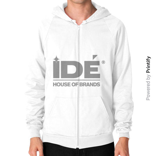 Zip Hoodie (on man) White printify-dev-2