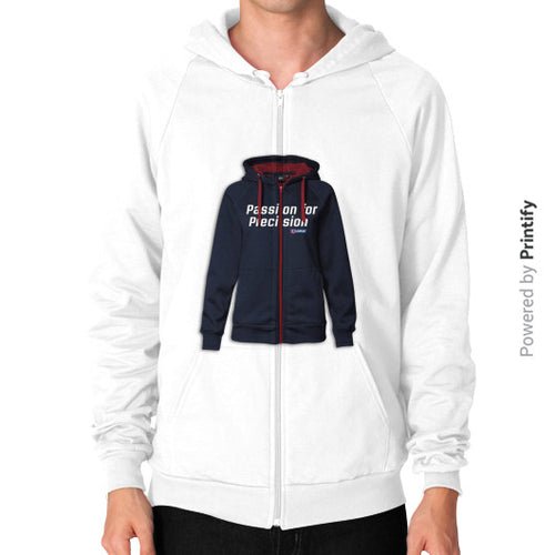 Zip Hoodie (on man) White printify-dev-2