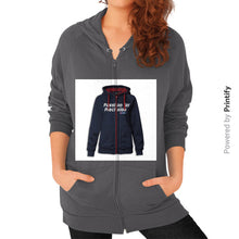 Zip Hoodie (on woman) Asphalt printify-dev-2