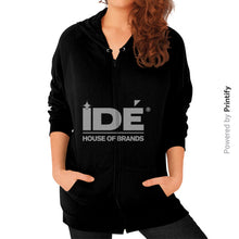 Zip Hoodie (on woman) Black printify-dev-2