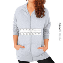 Zip Hoodie (on woman) Heather grey printify-dev-2