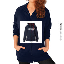 Zip Hoodie (on woman) Navy printify-dev-2