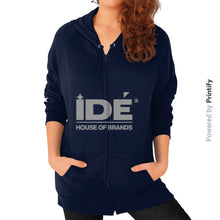 Zip Hoodie (on woman) Navy printify-dev-2