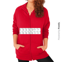 Zip Hoodie (on woman) Red printify-dev-2
