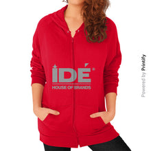 Zip Hoodie (on woman) Red printify-dev-2