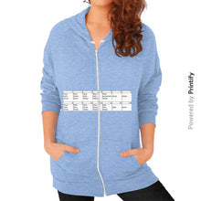 Zip Hoodie (on woman) Tri-Blend Blue printify-dev-2