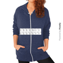 Zip Hoodie (on woman) Tri-Blend Navy printify-dev-2