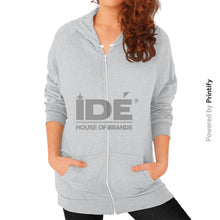 Zip Hoodie (on woman) Tri-Blend Silver printify-dev-2