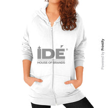 Zip Hoodie (on woman) White printify-dev-2